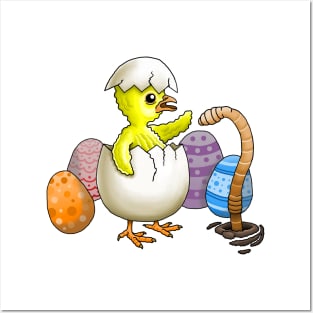 Hatched Easter Chicken Posters and Art